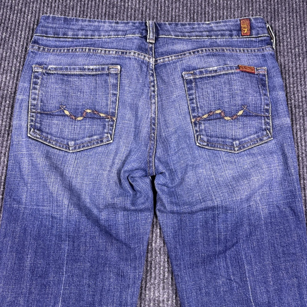 7 For All Mankind Bootcut 30X31 Medium Wash Jeans VTG   low rise - Picture 10 of 11